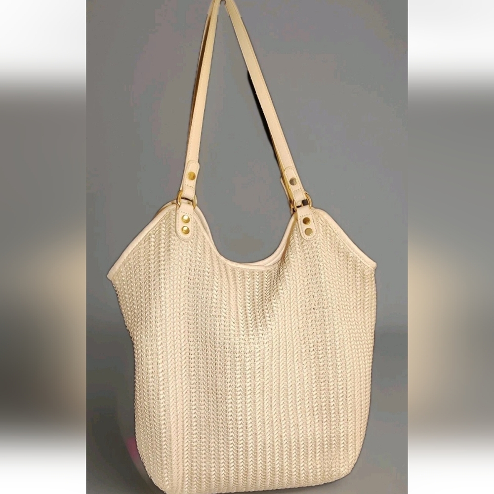 Elegant Miztique Cream Tote Bag